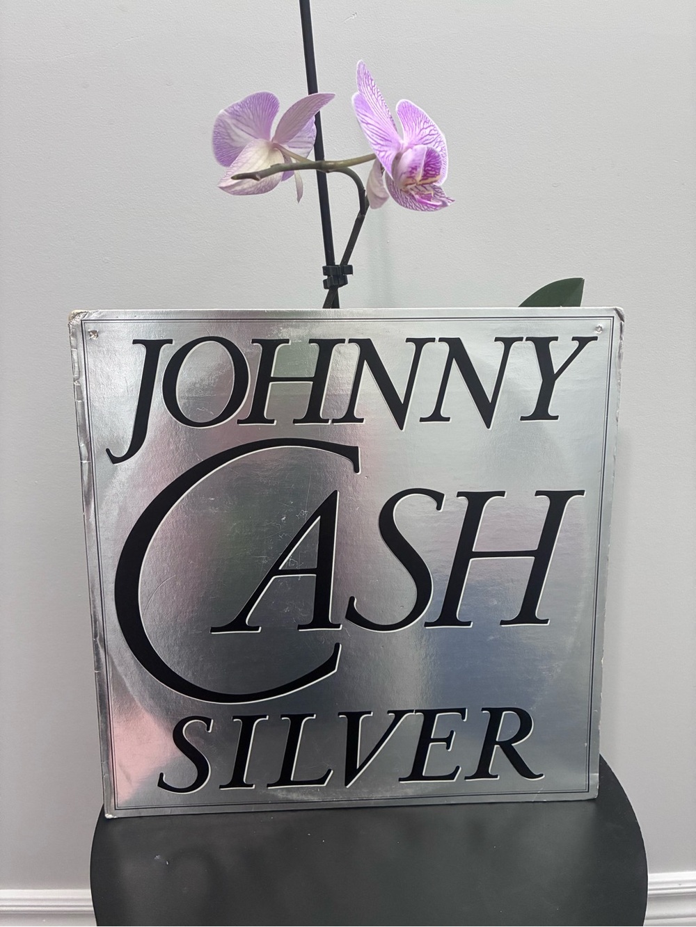 Johnny Cash Silver Vinyl LP Cover Art